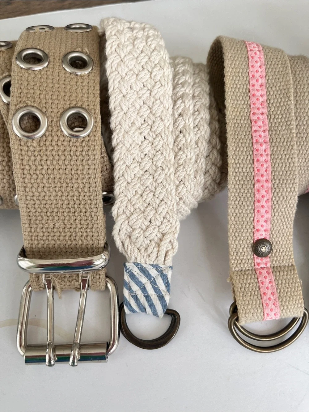 Set 7 assorted adjustable belts womens kids boys girls stripe plaid solids ladie
